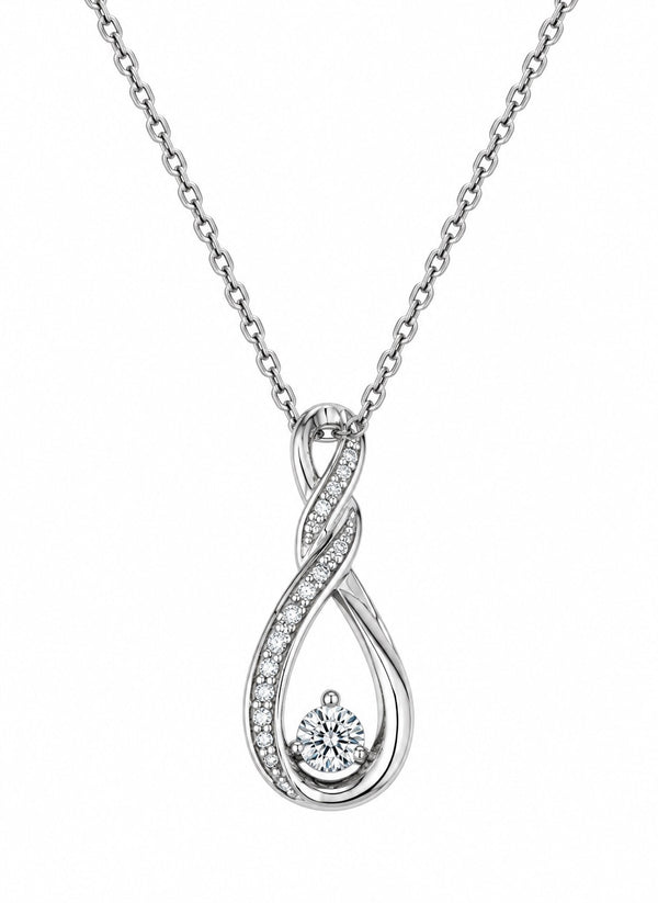 Christy Jean Natural diamond infinity pendant in sterling silver
