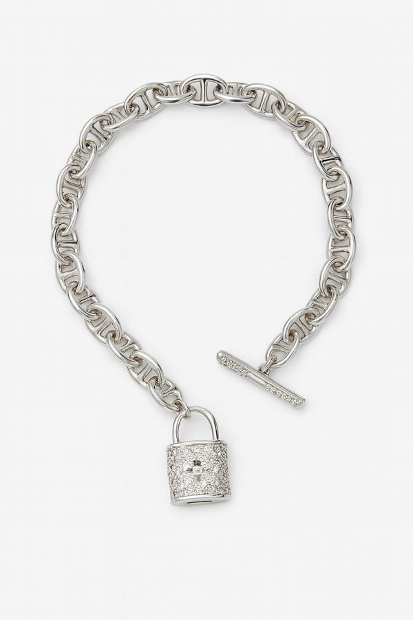 Christy Jean Freshwater pearl locket bracelet in silver