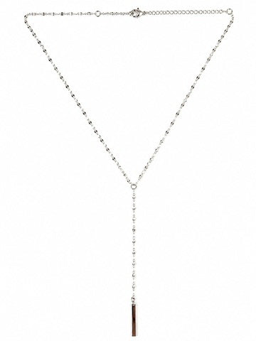 Christy Jean Silver Y necklace in water resistant stainless steel