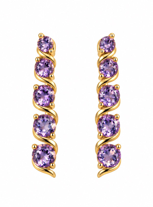 Morgan & Paige Amethyst studs, 18K gold over sterling silver
