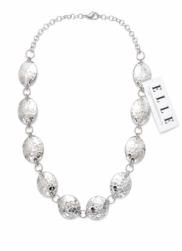 Elle Jewelry Hammered circles necklace in sterling silver