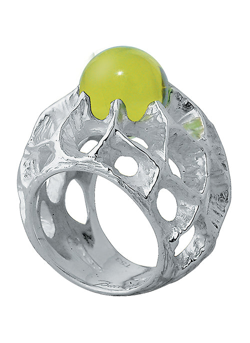Baccarat Green crystal ring, gold over sterling silver