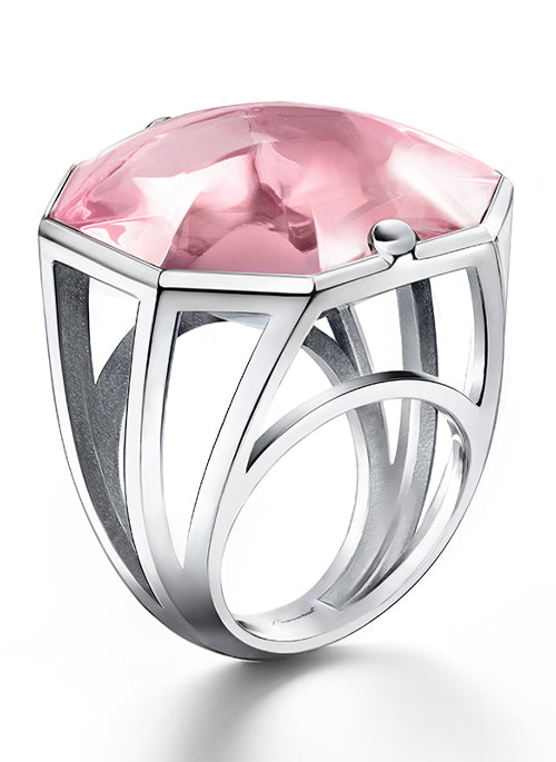L'ILLUSTRE Large Crystal Ring-Pink