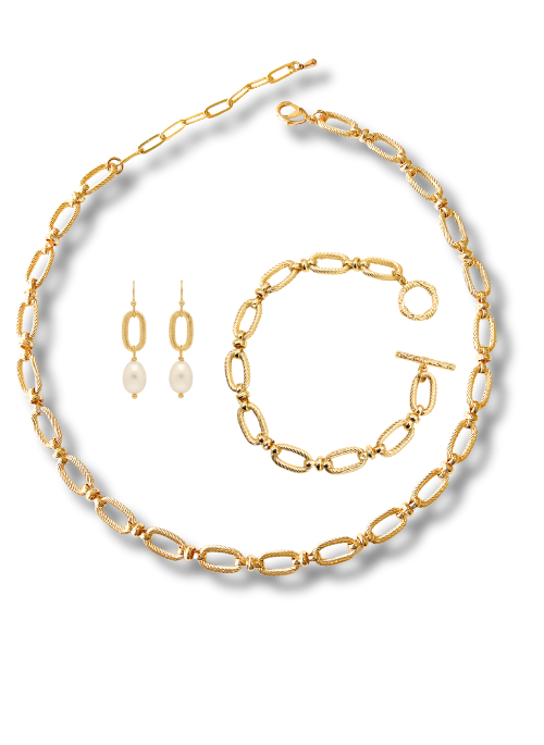3 pc Set Reagan Chain Set with Pearls