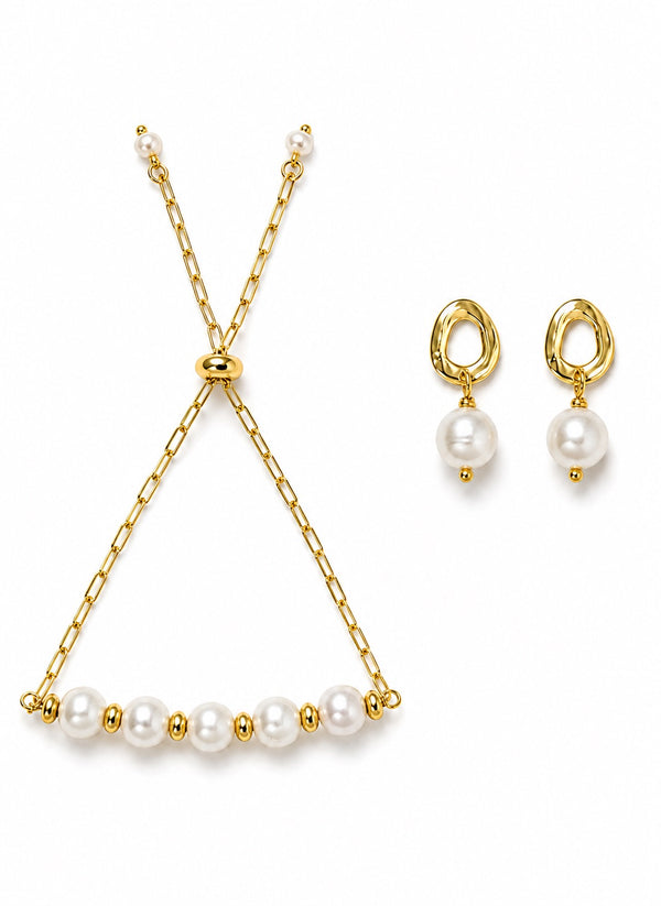 Christy Jean Freshwater pearl bracelet and earrings set