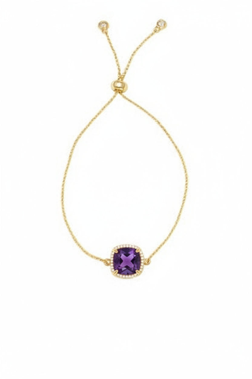 Blakely Adjustable Gemstone Bracelet -Gold