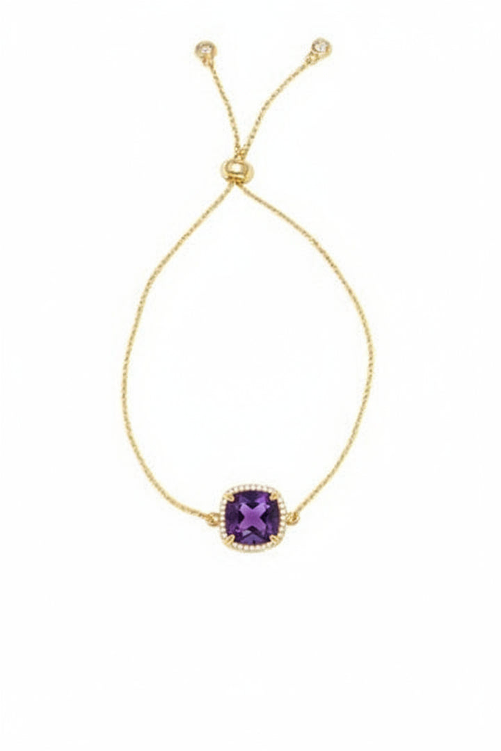 Blakely Adjustable Gemstone Bracelet -Gold