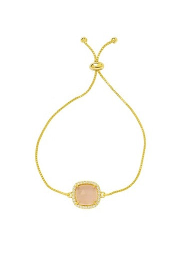 Blakely Adjustable Gemstone Bracelet -Gold