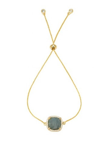 Blakely Adjustable Gemstone Bracelet -Gold