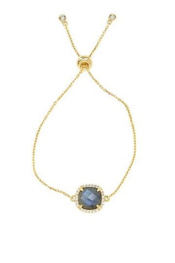 Blakely Adjustable Gemstone Bracelet -Gold