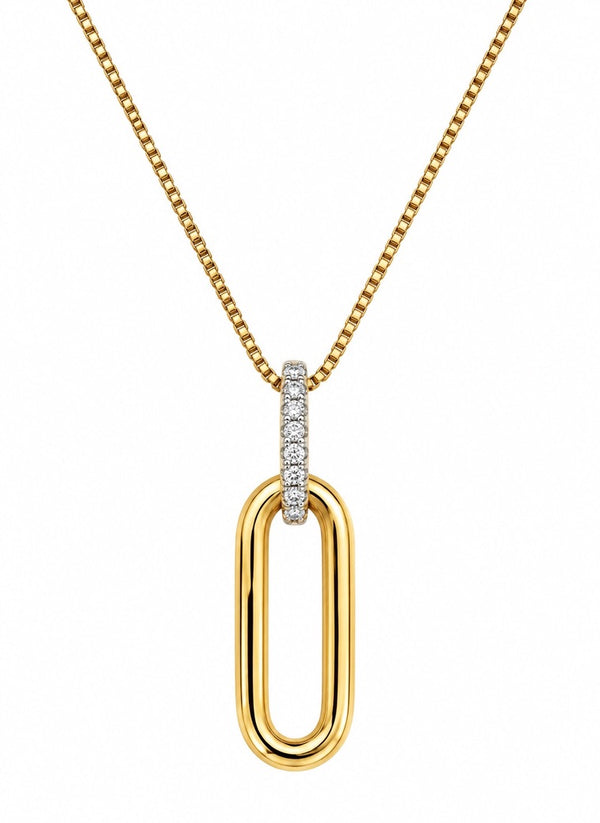 Christy Jean Natural diamond link pendant, 14K gold over sterling silver