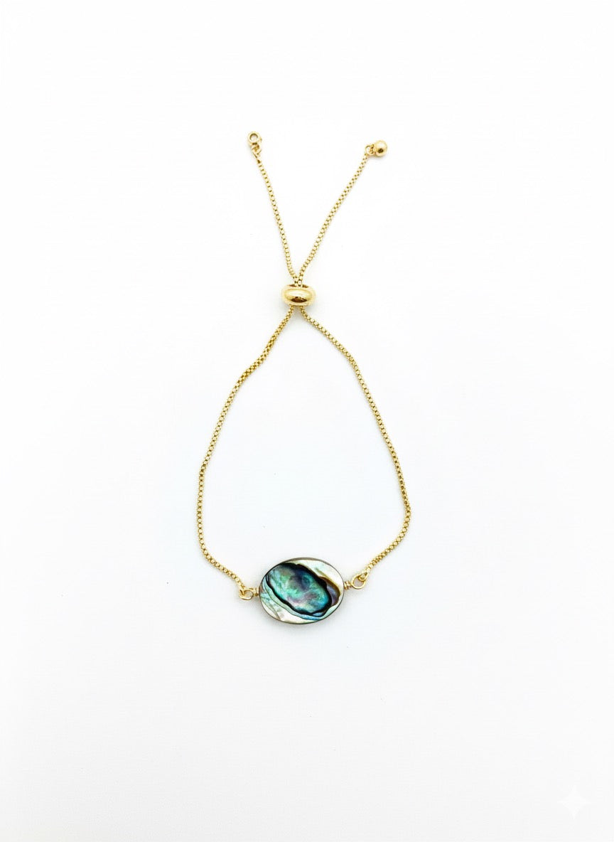 Abalone Adjustable Bracelet in Gold