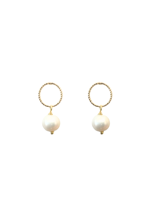 Dainty Circle Pearl Earrings Gold - Gifting Brands