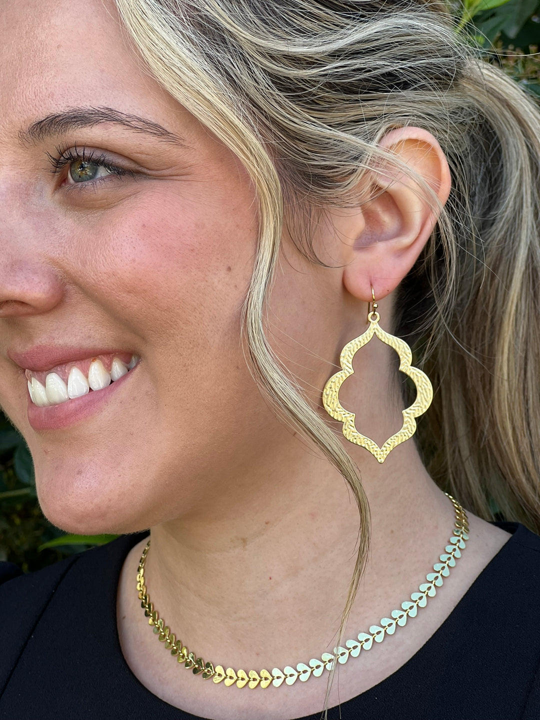 CJ Large Hammered Gold Earrings - Gifting Brands