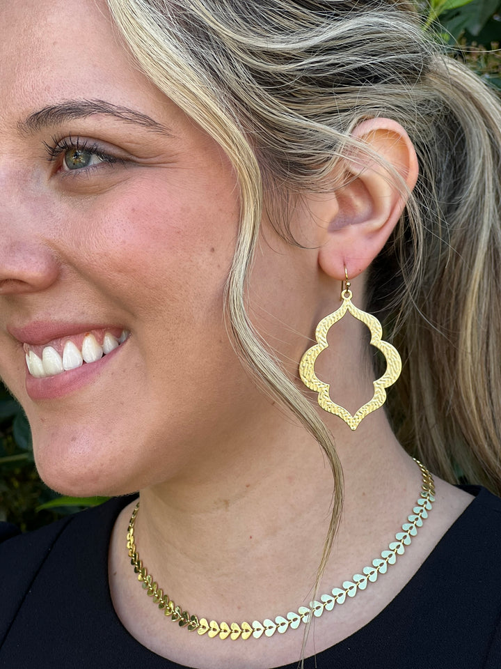 CJ Large Hammered Gold Earrings - Gifting Brands