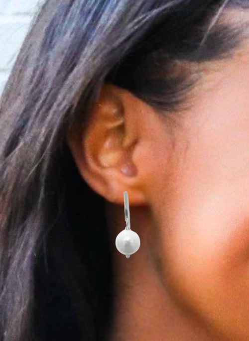 Eden Dainty Pearl Earrings Silver - Gifting Brands