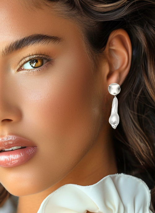 Jeanna Baroque Pearl Earrings Silver - Gifting Brands