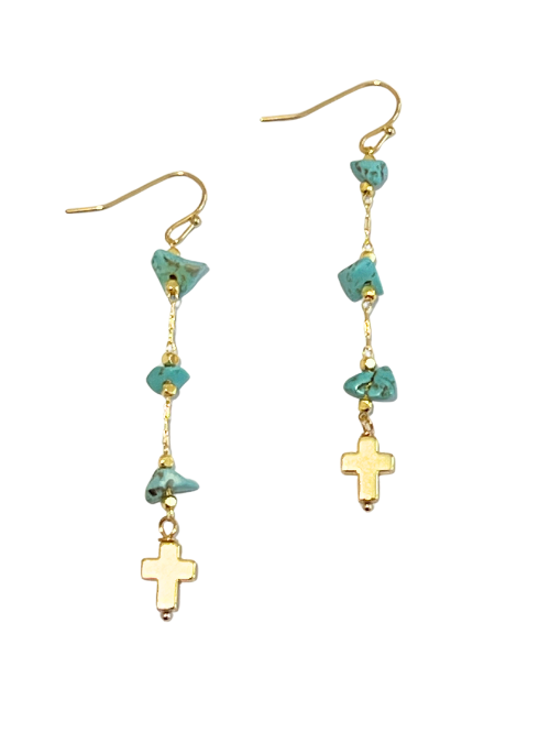 Grace Gemstone Cross Earrings - Gifting Brands
