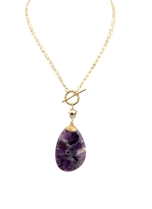2 Way Amethyst Gold Necklace - Gifting Brands