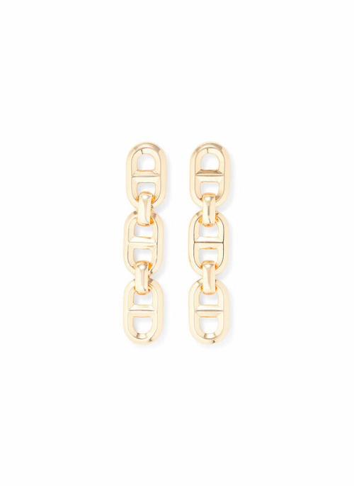 14K Gold Plated Drop Earrings – elegant and versatile 2” drop earrings crafted from 14K gold-plated brass with a post-back closure. Perfect for both casual and dressy occasions. Donated by Rocksbox.