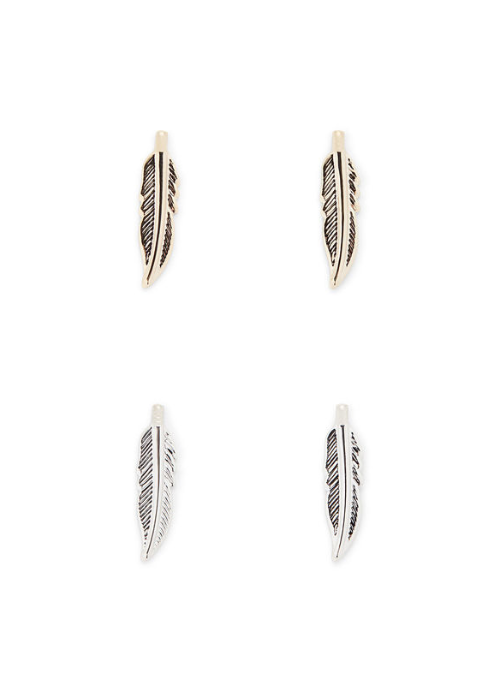Feather Stud 2pc Earring Set - Gifting Brands