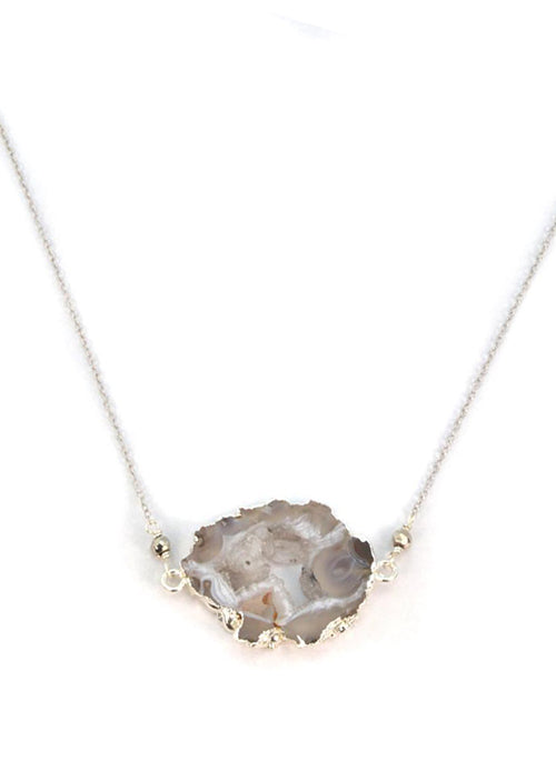 Evie Druzy Agate Gemstone Necklace - Gifting Brands