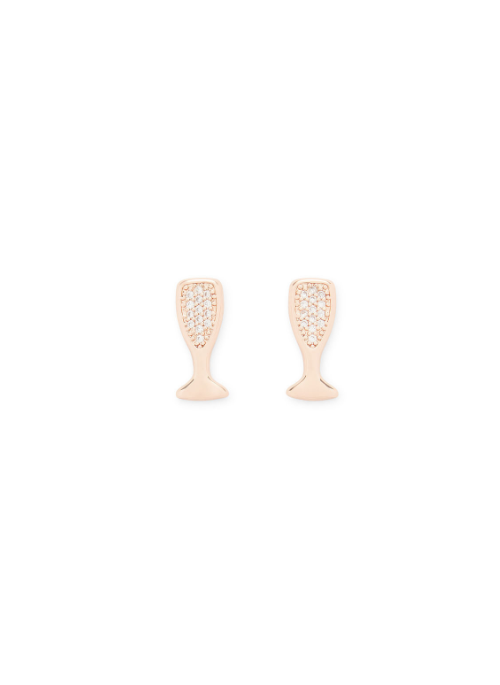 Champagne Stud Earrings Rose Gold - Gifting Brands