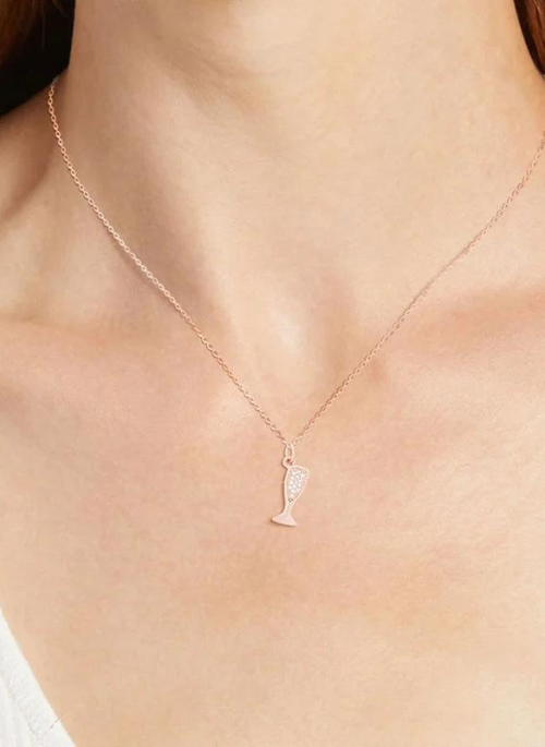 Champagne Pendant or Earrings Rose Gold - Gifting Brands