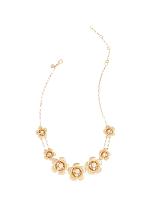 Flower Metal Statement Necklace - Gifting Brands